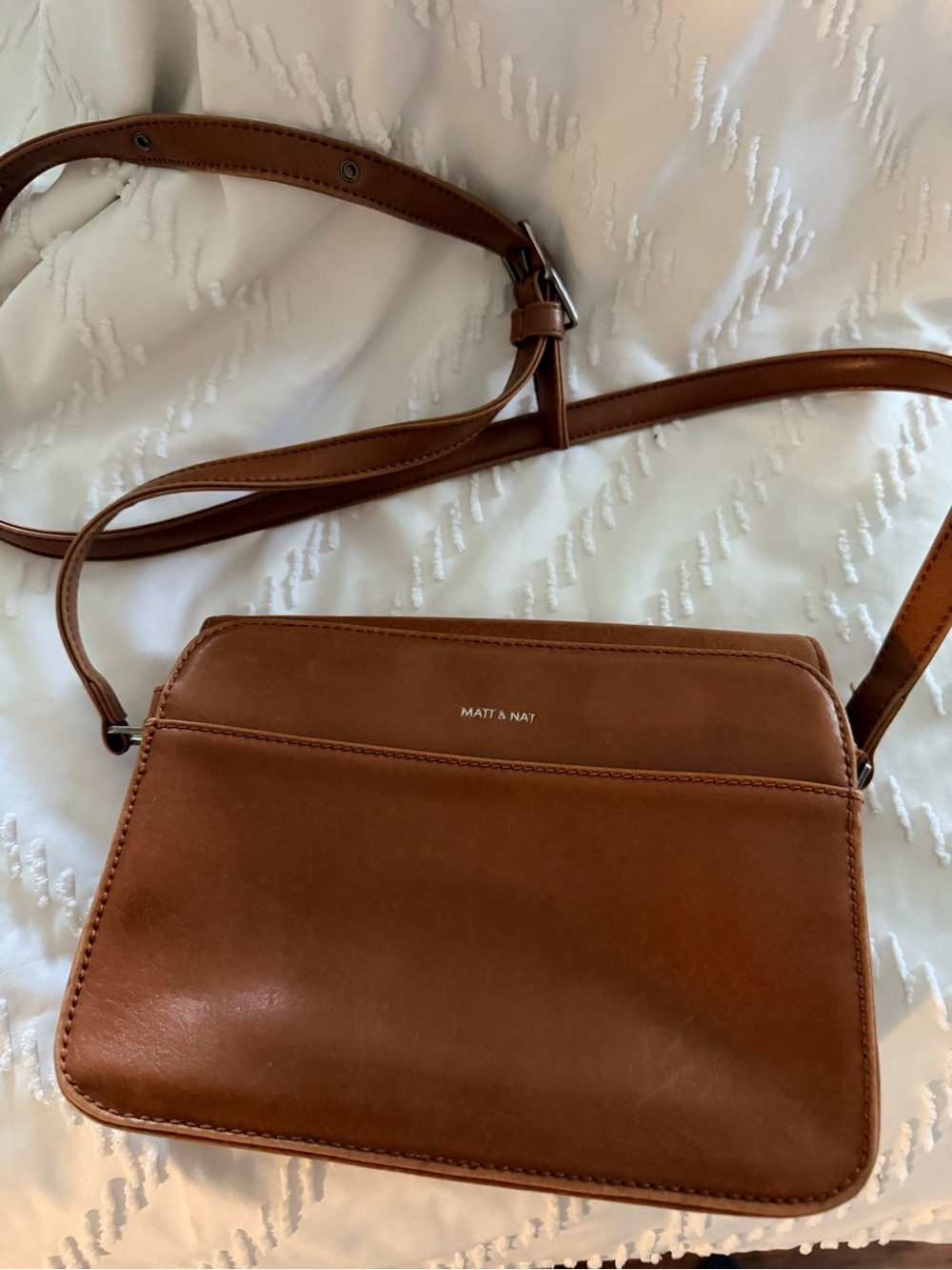 Matt & Nat Cognac Orange Vegan Crossbody Bag - Picture 2 of 10